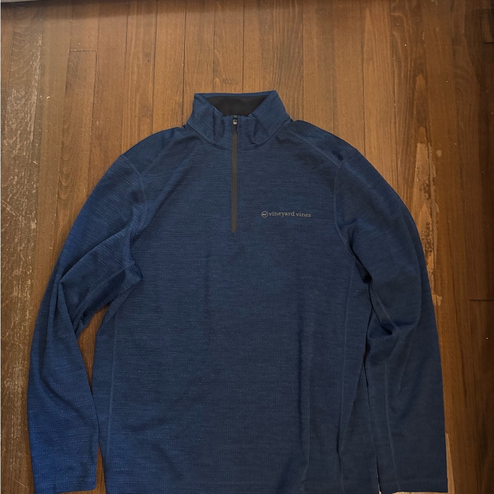 Vineyard Vines Navy and Orange Quarter Zip